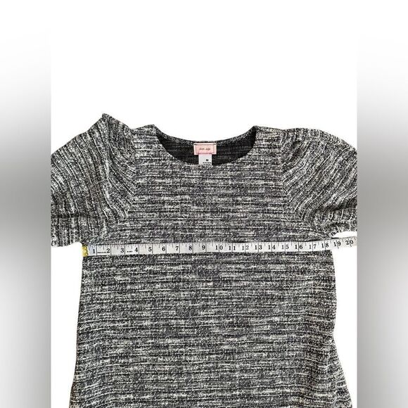 LOVE ADY Textured mini dress with short puffed sleeves and ruffled hem EUC sz M - Picture 13 of 15